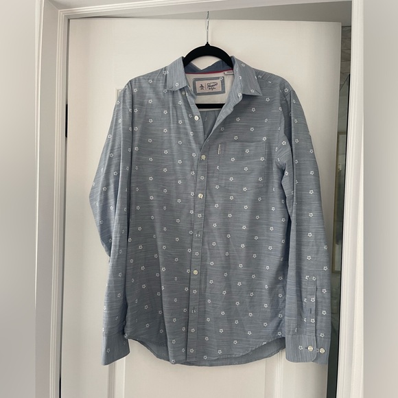 Original Penguin Other - Original Penguin Blue Patterned Men's Cotton Buttondown Shirt Size M EUC